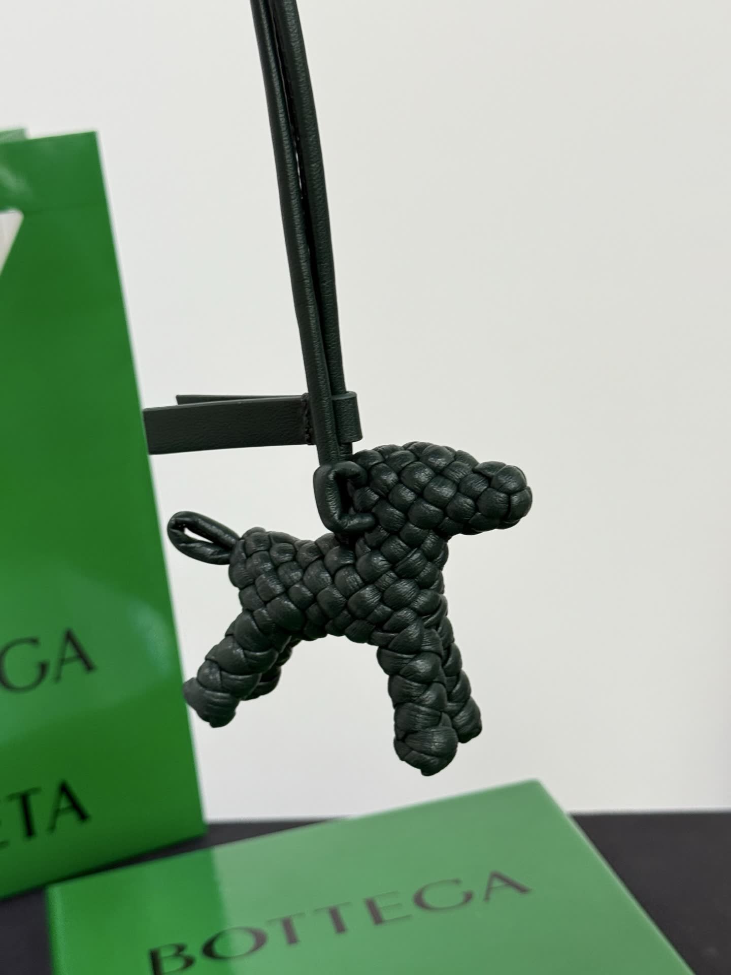 Bottega Veneta Leather Dog Charm